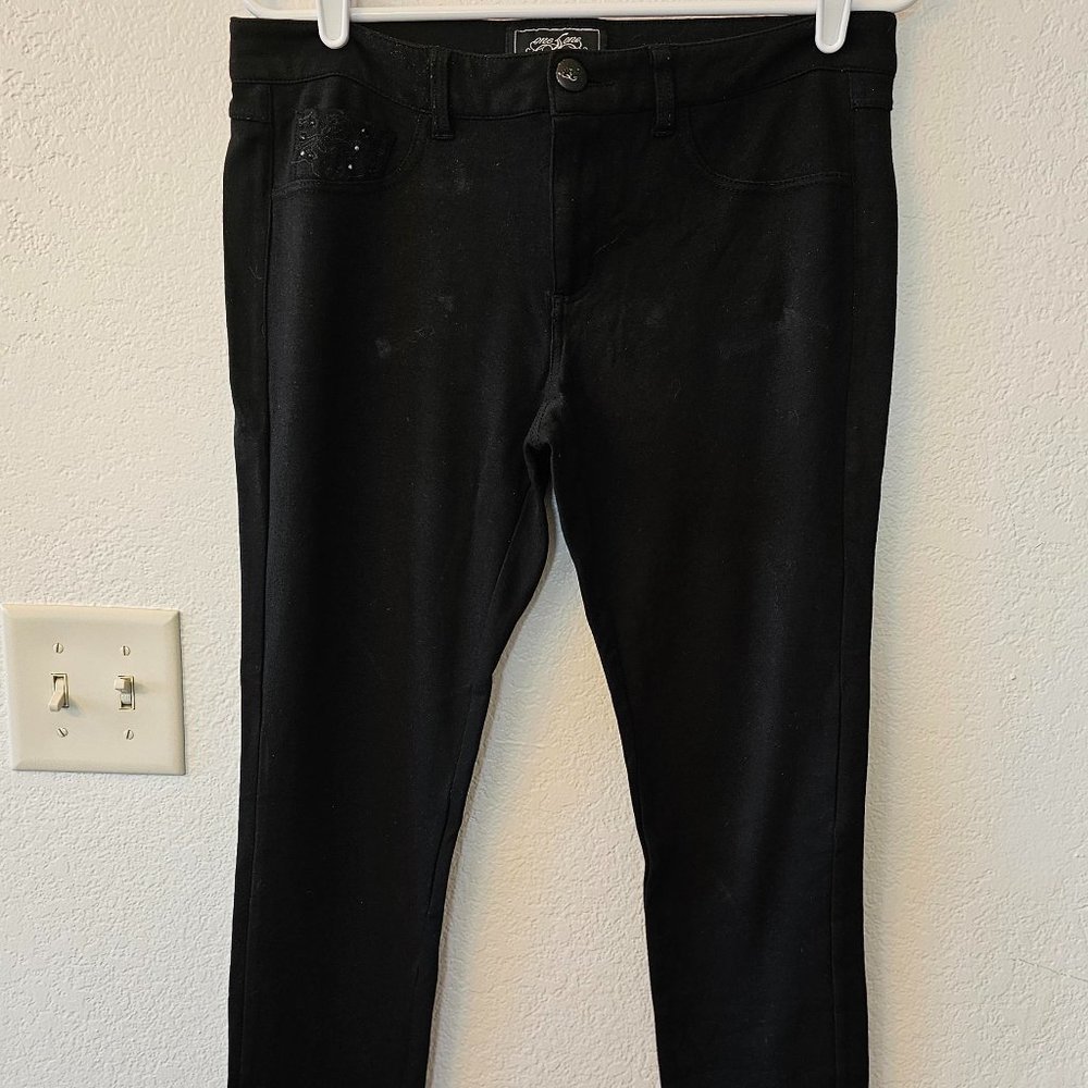One 5 One Authentic Denim Black Pants Women's Size 8 - Beading on Pockets